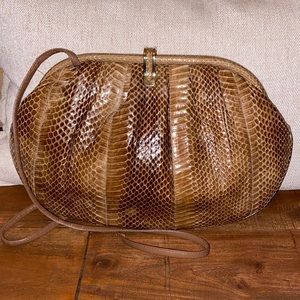 Vintage Sylvia Cee Eelskin Brown Crossbody Bag